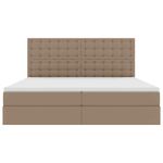 Casa si Gradina - Mobilier - Paturi si accesorii - Paturi - Pat cu lumini cu banda LED Cappuccino 200 x 200 cm PVC - Infinity.ro