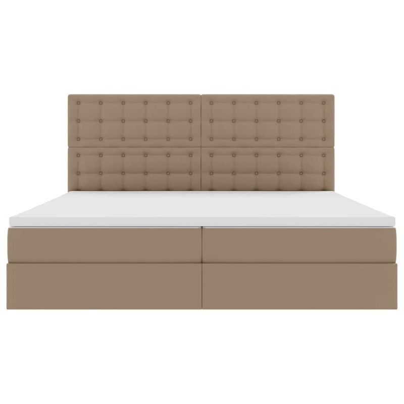 Casa si Gradina - Mobilier - Paturi si accesorii - Paturi - Pat cu lumini cu banda LED Cappuccino 200 x 200 cm PVC - Infinity.ro