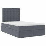 Casa si Gradina - Mobilier - Paturi si accesorii - Paturi - Pat cu lumini cu banda LED Gri inchis 120 x 200 cm Catifea - Infinity.ro
