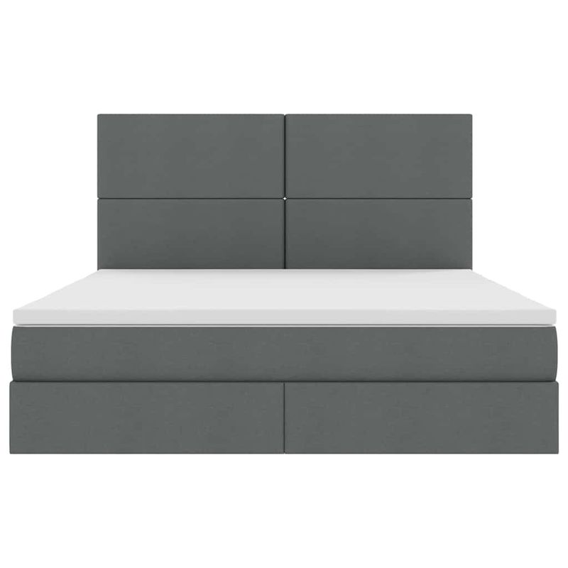 Casa si Gradina - Mobilier - Paturi si accesorii - Paturi - Pat cu lumini cu banda LED Gri inchis 180 x 200 cm tesatura - Infinity.ro