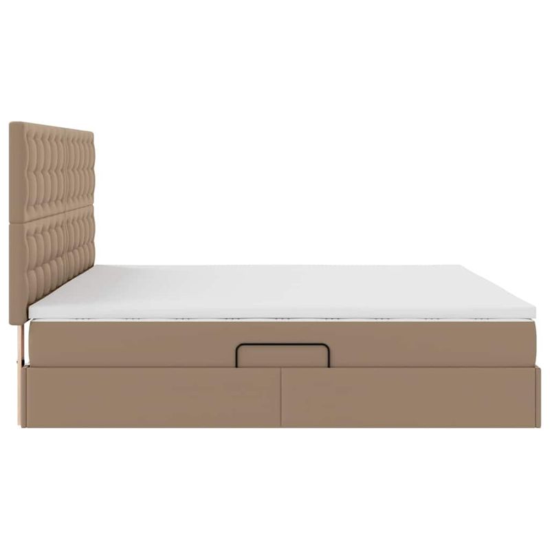 Casa si Gradina - Mobilier - Paturi si accesorii - Paturi - Pat cu lumini cu banda LED Cappuccino 200 x 200 cm PVC - Infinity.ro