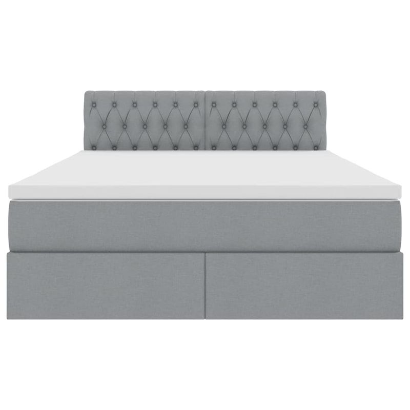 Casa si Gradina - Mobilier - Paturi si accesorii - Paturi - Pat cu lumini cu banda LED Gri deschis 140 x 190 cm tesatura - Infinity.ro