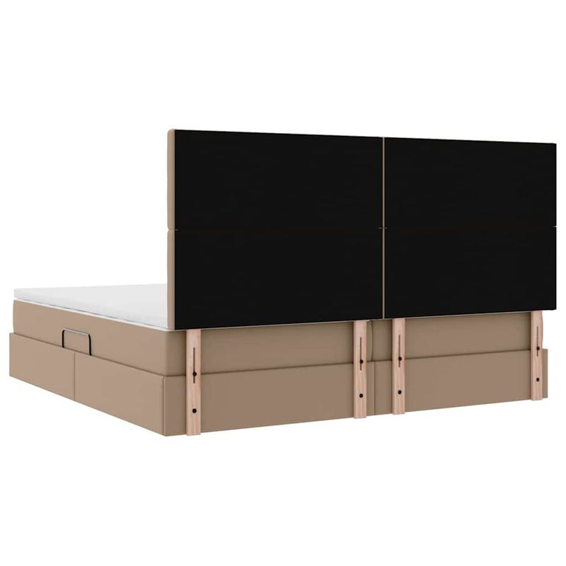 Casa si Gradina - Mobilier - Paturi si accesorii - Paturi - Pat cu lumini cu banda LED Cappuccino 200 x 200 cm PVC - Infinity.ro