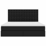 Casa si Gradina - Mobilier - Paturi si accesorii - Paturi - Pat cu lumini cu banda LED cu headboard Negru 160 x 200 cm PVC - Infinity.ro