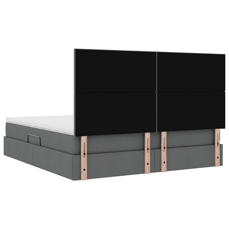 Casa si Gradina - Mobilier - Paturi si accesorii - Paturi - Pat cu lumini cu banda LED Gri inchis 180 x 200 cm tesatura - Infinity.ro