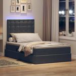 Casa si Gradina - Mobilier - Paturi si accesorii - Paturi - Pat cu lumini cu banda LED Gri inchis 120 x 200 cm Catifea - Infinity.ro