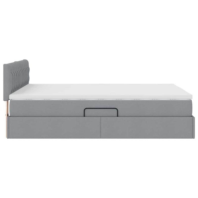 Casa si Gradina - Mobilier - Paturi si accesorii - Paturi - Pat cu lumini cu banda LED Gri deschis 140 x 190 cm tesatura - Infinity.ro