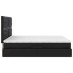 Casa si Gradina - Mobilier - Paturi si accesorii - Paturi - Pat cu lumini cu banda LED cu headboard Negru 160 x 200 cm PVC - Infinity.ro