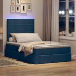Casa si Gradina - Mobilier - Paturi si accesorii - Paturi - Pat cu lumini cu banda LED albastru 120 x 200 cm tesatura - Infinity.ro