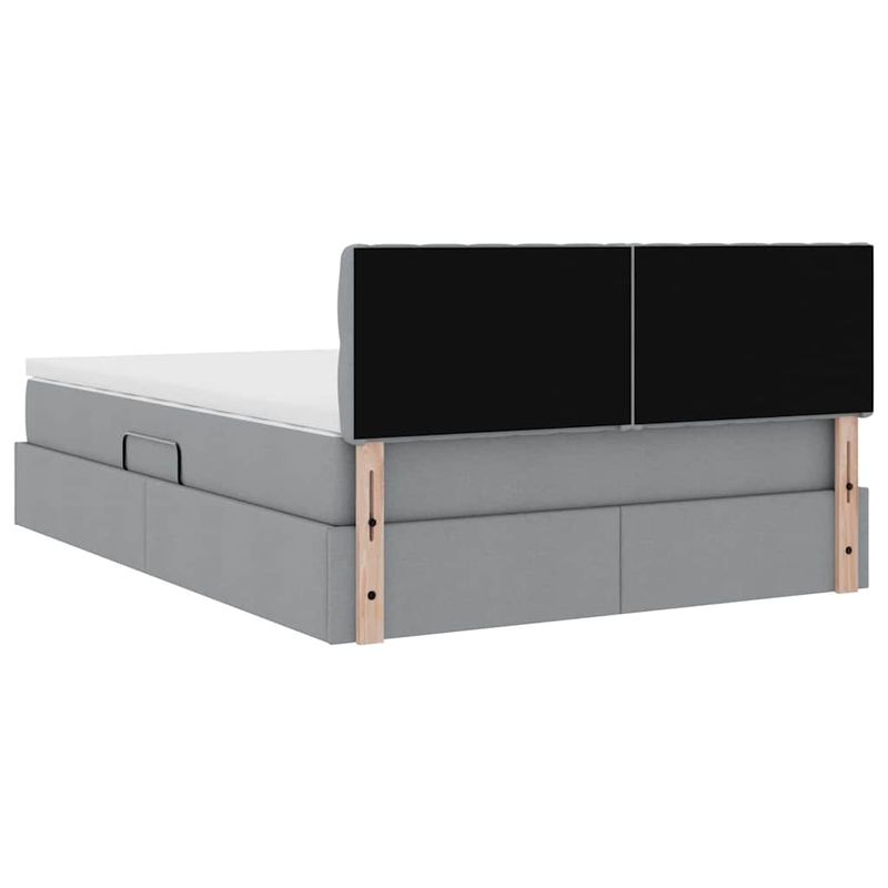 Casa si Gradina - Mobilier - Paturi si accesorii - Paturi - Pat cu lumini cu banda LED Gri deschis 140 x 190 cm tesatura - Infinity.ro