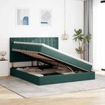 Casa si Gradina - Mobilier - Paturi si accesorii - Paturi - Pat cu lumini cu banda LED Verde inchis 180 x 200 cm Catifea - Infinity.ro