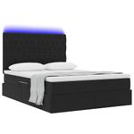 Casa si Gradina - Mobilier - Paturi si accesorii - Paturi - Pat cu lumini cu banda LED Negru 140 x 200 cm Catifea - Infinity.ro