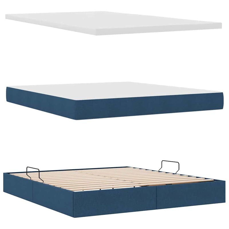 Casa si Gradina - Mobilier - Paturi si accesorii - Paturi - Pat cu lumini cu banda LED albastru 160 x 200 cm tesatura - Infinity.ro