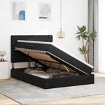 Casa si Gradina - Mobilier - Paturi si accesorii - Paturi - Pat cu lumini cu banda LED Negru 140 x 200 cm Catifea - Infinity.ro