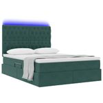 Casa si Gradina - Mobilier - Paturi si accesorii - Paturi - Pat cu lumini cu banda LED Verde inchis 140 x 200 cm Catifea - Infinity.ro