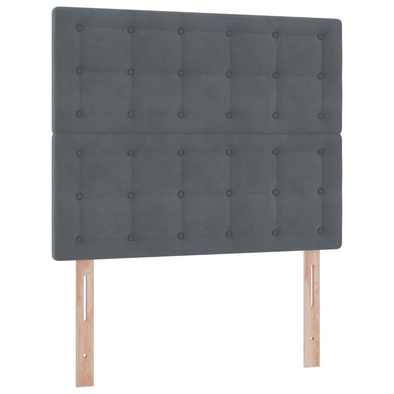 Casa si Gradina - Mobilier - Paturi si accesorii - Paturi - Pat cu lumini cu banda LED Gri inchis 120 x 200 cm Catifea - Infinity.ro