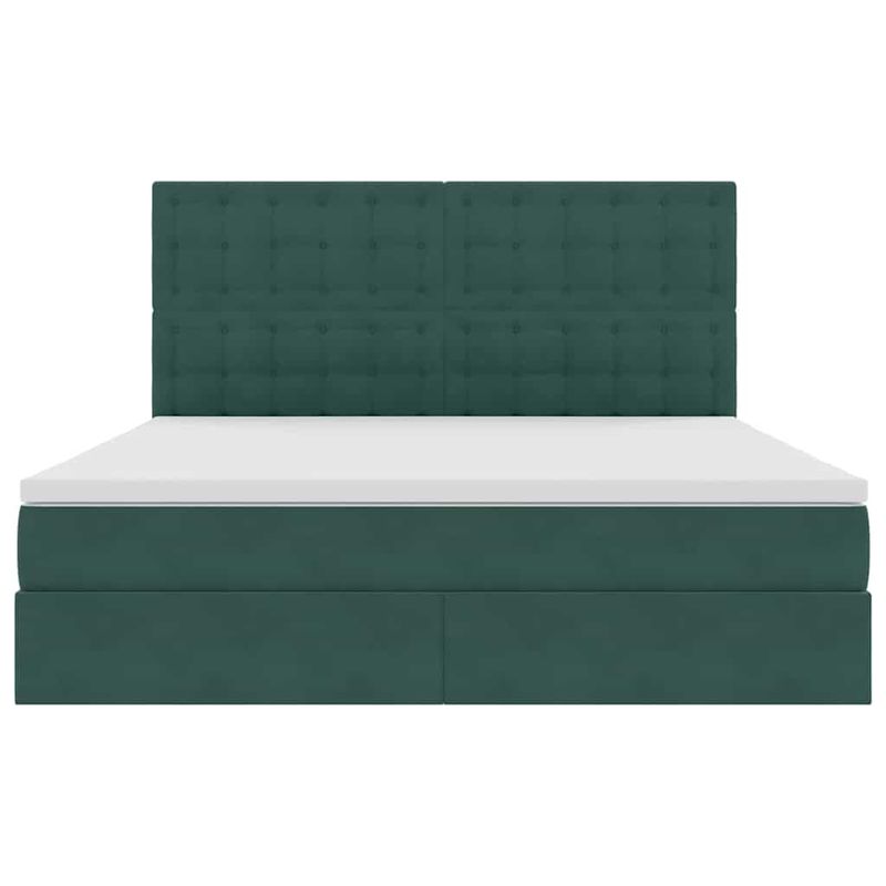 Casa si Gradina - Mobilier - Paturi si accesorii - Paturi - Pat cu lumini cu banda LED Verde inchis 180 x 200 cm Catifea - Infinity.ro
