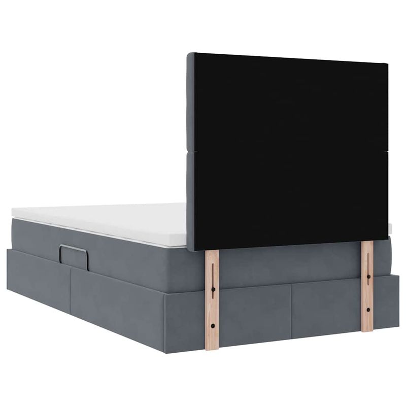 Casa si Gradina - Mobilier - Paturi si accesorii - Paturi - Pat cu lumini cu banda LED Gri inchis 120 x 200 cm Catifea - Infinity.ro