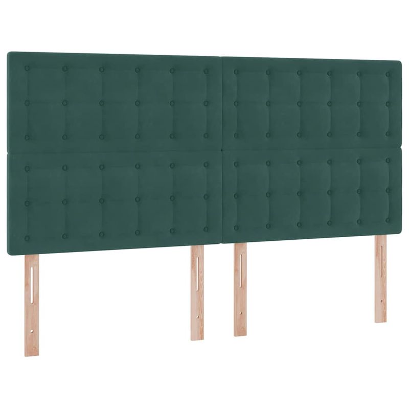 Casa si Gradina - Mobilier - Paturi si accesorii - Paturi - Pat cu lumini cu banda LED Verde inchis 180 x 200 cm Catifea - Infinity.ro