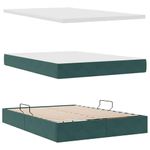 Casa si Gradina - Mobilier - Paturi si accesorii - Paturi - Pat cu lumini cu banda LED Verde inchis 140 x 200 cm Catifea - Infinity.ro