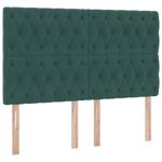 Casa si Gradina - Mobilier - Paturi si accesorii - Paturi - Pat cu lumini cu banda LED Verde inchis 140 x 200 cm Catifea - Infinity.ro