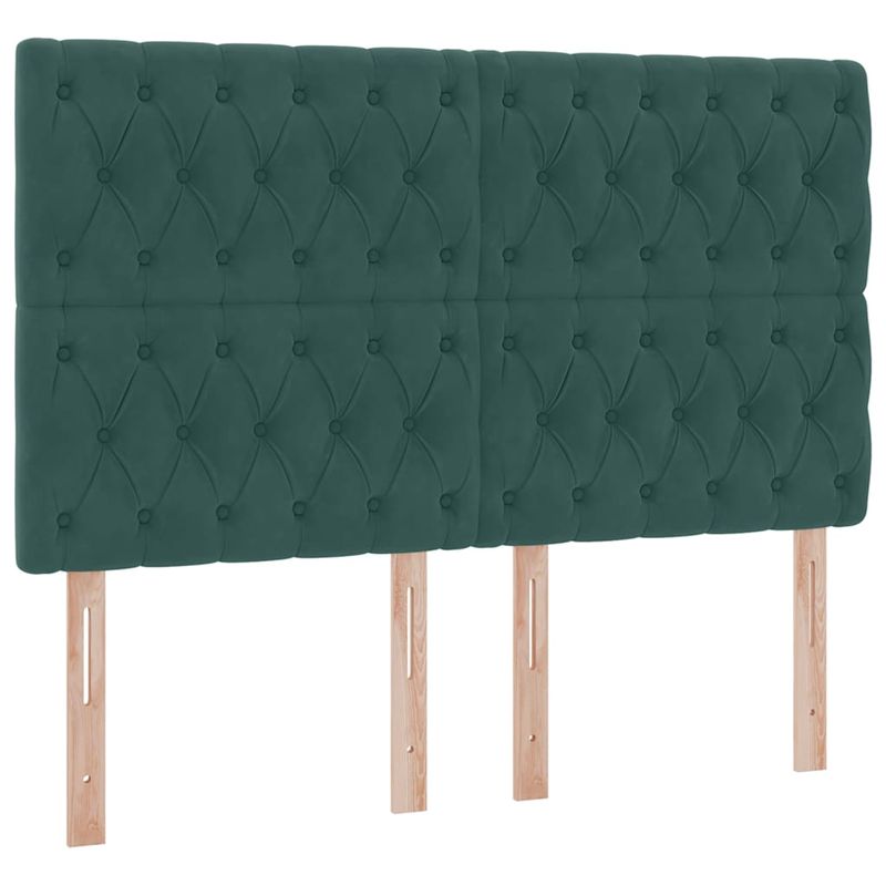 Casa si Gradina - Mobilier - Paturi si accesorii - Paturi - Pat cu lumini cu banda LED Verde inchis 140 x 200 cm Catifea - Infinity.ro