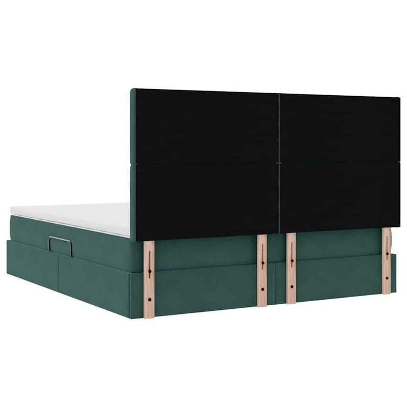 Casa si Gradina - Mobilier - Paturi si accesorii - Paturi - Pat cu lumini cu banda LED Verde inchis 180 x 200 cm Catifea - Infinity.ro