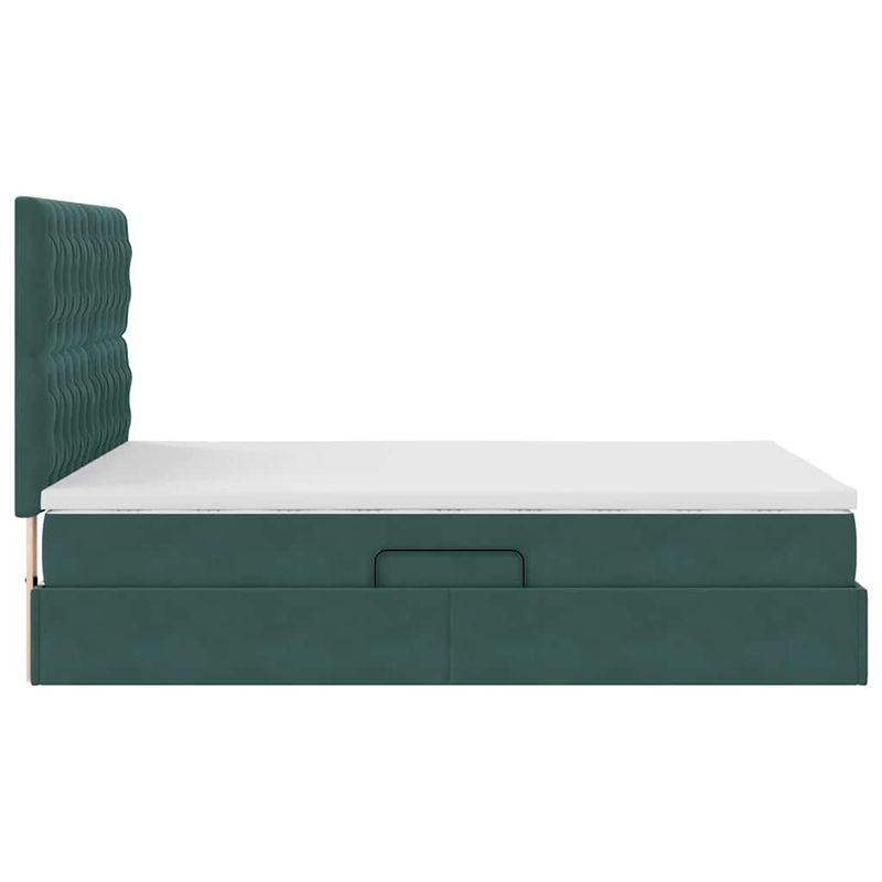 Casa si Gradina - Mobilier - Paturi si accesorii - Paturi - Pat cu lumini cu banda LED Verde inchis 140 x 200 cm Catifea - Infinity.ro