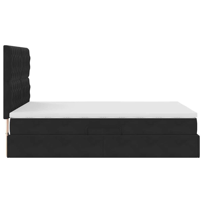 Casa si Gradina - Mobilier - Paturi si accesorii - Paturi - Pat cu lumini cu banda LED Negru 140 x 200 cm Catifea - Infinity.ro