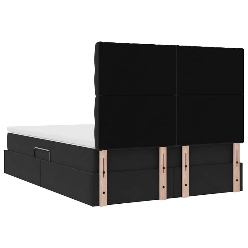 Casa si Gradina - Mobilier - Paturi si accesorii - Paturi - Pat cu lumini cu banda LED Negru 140 x 200 cm Catifea - Infinity.ro