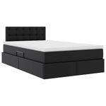 Casa si Gradina - Mobilier - Paturi si accesorii - Paturi - Pat cu lumini cu banda LED cu headboard Negru 120 x 200 cm PVC - Infinity.ro