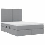 Casa si Gradina - Mobilier - Paturi si accesorii - Paturi - Pat cu lumini cu banda LED Gri deschis 140 x 190 cm tesatura - Infinity.ro