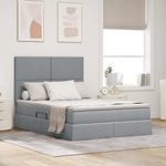 Casa si Gradina - Mobilier - Paturi si accesorii - Paturi - Pat cu lumini cu banda LED Gri deschis 140 x 190 cm tesatura - Infinity.ro