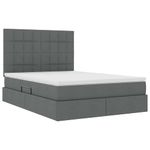 Casa si Gradina - Mobilier - Paturi si accesorii - Paturi - Pat cu lumini cu banda LED Gri inchis 140 x 200 cm tesatura - Infinity.ro