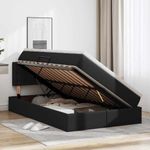 Casa si Gradina - Mobilier - Paturi si accesorii - Paturi - Pat cu lumini cu banda LED cu headboard Negru 120 x 200 cm PVC - Infinity.ro