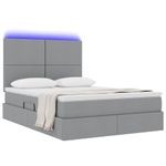 Casa si Gradina - Mobilier - Paturi si accesorii - Paturi - Pat cu lumini cu banda LED Gri deschis 140 x 190 cm tesatura - Infinity.ro