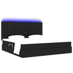 Casa si Gradina - Mobilier - Paturi si accesorii - Paturi - Pat cu lumini cu banda LED Negru 200 x 200 cm tesatura - Infinity.ro