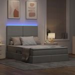 Casa si Gradina - Mobilier - Paturi si accesorii - Paturi - Pat cu lumini cu banda LED Gri deschis 140 x 190 cm tesatura - Infinity.ro