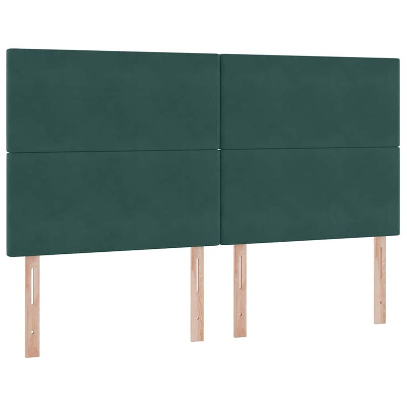 Casa si Gradina - Mobilier - Paturi si accesorii - Paturi - Pat cu lumini cu banda LED Verde inchis 160 x 200 cm Catifea - Infinity.ro