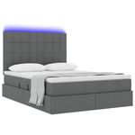 Casa si Gradina - Mobilier - Paturi si accesorii - Paturi - Pat cu lumini cu banda LED Gri inchis 140 x 200 cm tesatura - Infinity.ro