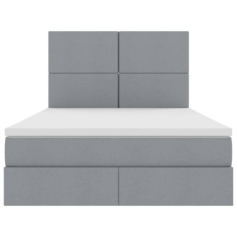 Casa si Gradina - Mobilier - Paturi si accesorii - Paturi - Pat cu lumini cu banda LED Gri deschis 140 x 190 cm tesatura - Infinity.ro