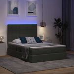 Casa si Gradina - Mobilier - Paturi si accesorii - Paturi - Pat cu lumini cu banda LED Gri inchis 140 x 200 cm tesatura - Infinity.ro