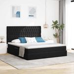 Casa si Gradina - Mobilier - Paturi si accesorii - Paturi - Pat cu lumini cu banda LED Negru 180 x 200 cm Catifea - Infinity.ro