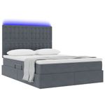 Casa si Gradina - Mobilier - Paturi si accesorii - Paturi - Pat cu lumini cu banda LED Gri inchis 140 x 200 cm Catifea - Infinity.ro