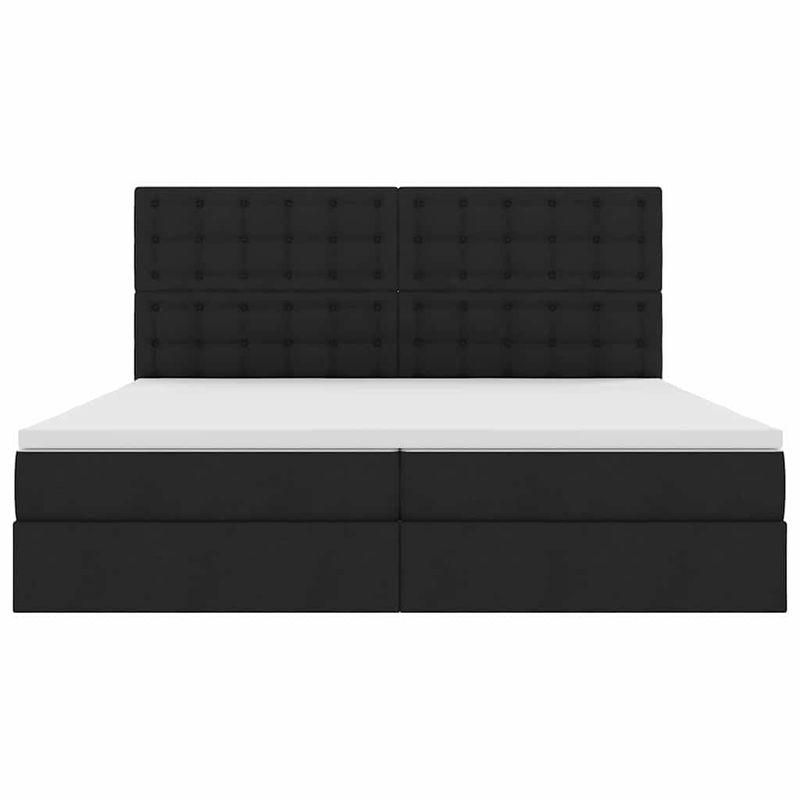 Casa si Gradina - Mobilier - Paturi si accesorii - Paturi - Pat cu lumini cu banda LED Negru 200 x 200 cm tesatura - Infinity.ro