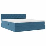 Casa si Gradina - Mobilier - Paturi si accesorii - Paturi - Pat cu lumini cu banda LED Albastru inchis 160 x 200 cm Catifea - Infinity.ro