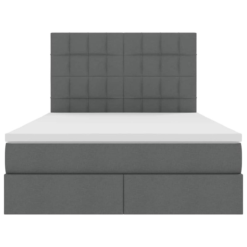 Casa si Gradina - Mobilier - Paturi si accesorii - Paturi - Pat cu lumini cu banda LED Gri inchis 140 x 200 cm tesatura - Infinity.ro