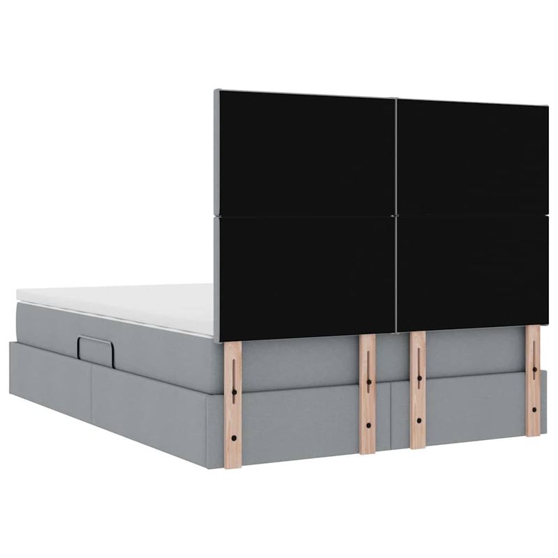 Casa si Gradina - Mobilier - Paturi si accesorii - Paturi - Pat cu lumini cu banda LED Gri deschis 140 x 190 cm tesatura - Infinity.ro