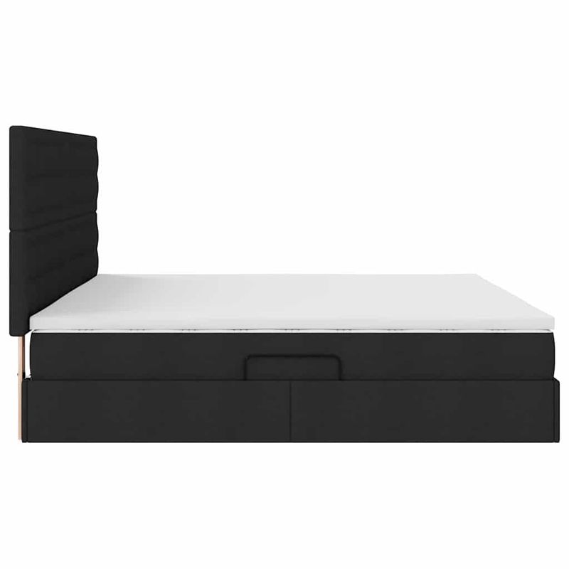 Casa si Gradina - Mobilier - Paturi si accesorii - Paturi - Pat cu lumini cu banda LED Negru 200 x 200 cm tesatura - Infinity.ro