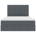 Casa si Gradina - Mobilier - Paturi si accesorii - Paturi - Pat cu lumini cu banda LED Gri inchis 140 x 200 cm Catifea - Infinity.ro